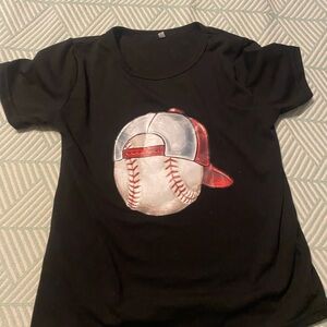Kids Baseball Cap Graphic T-Shirt - Black